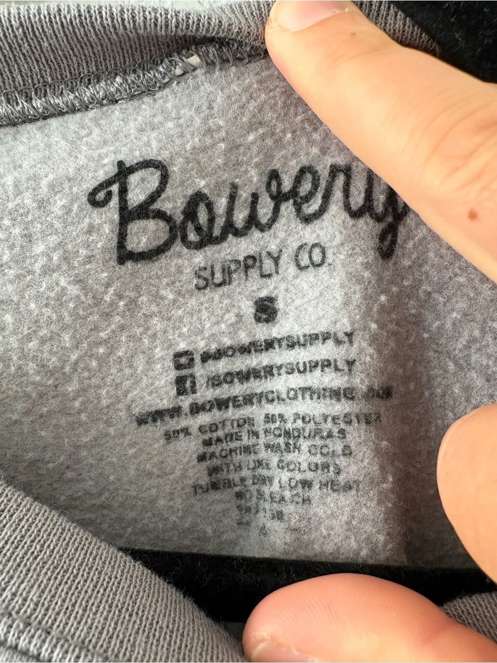 Bowery Supply Co Gray Mushroom Embroidered Crewneck Sweatshirt Small Cozy - Picture 4 of 8